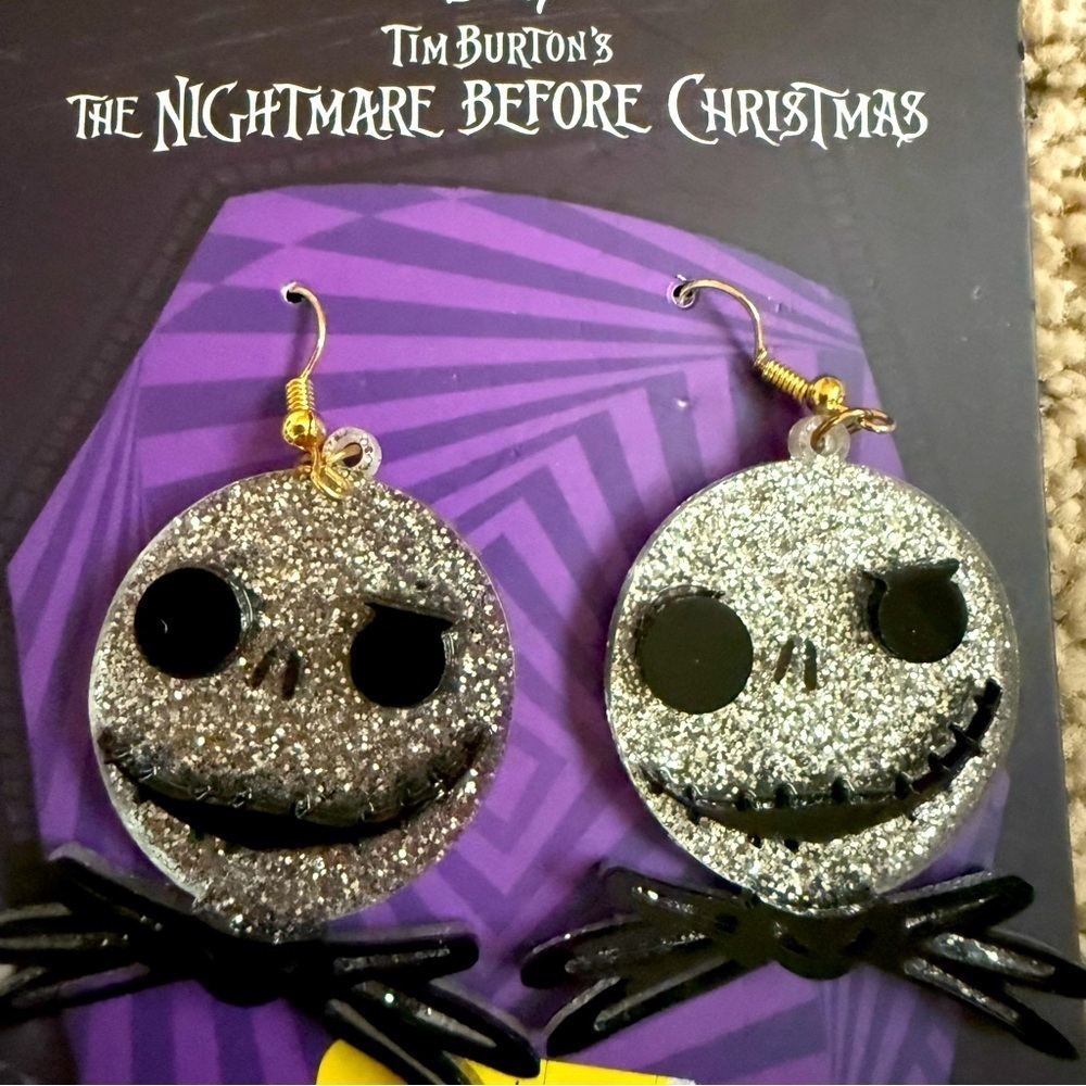 NWT Nightmare Before Christmas Glitter Earrings